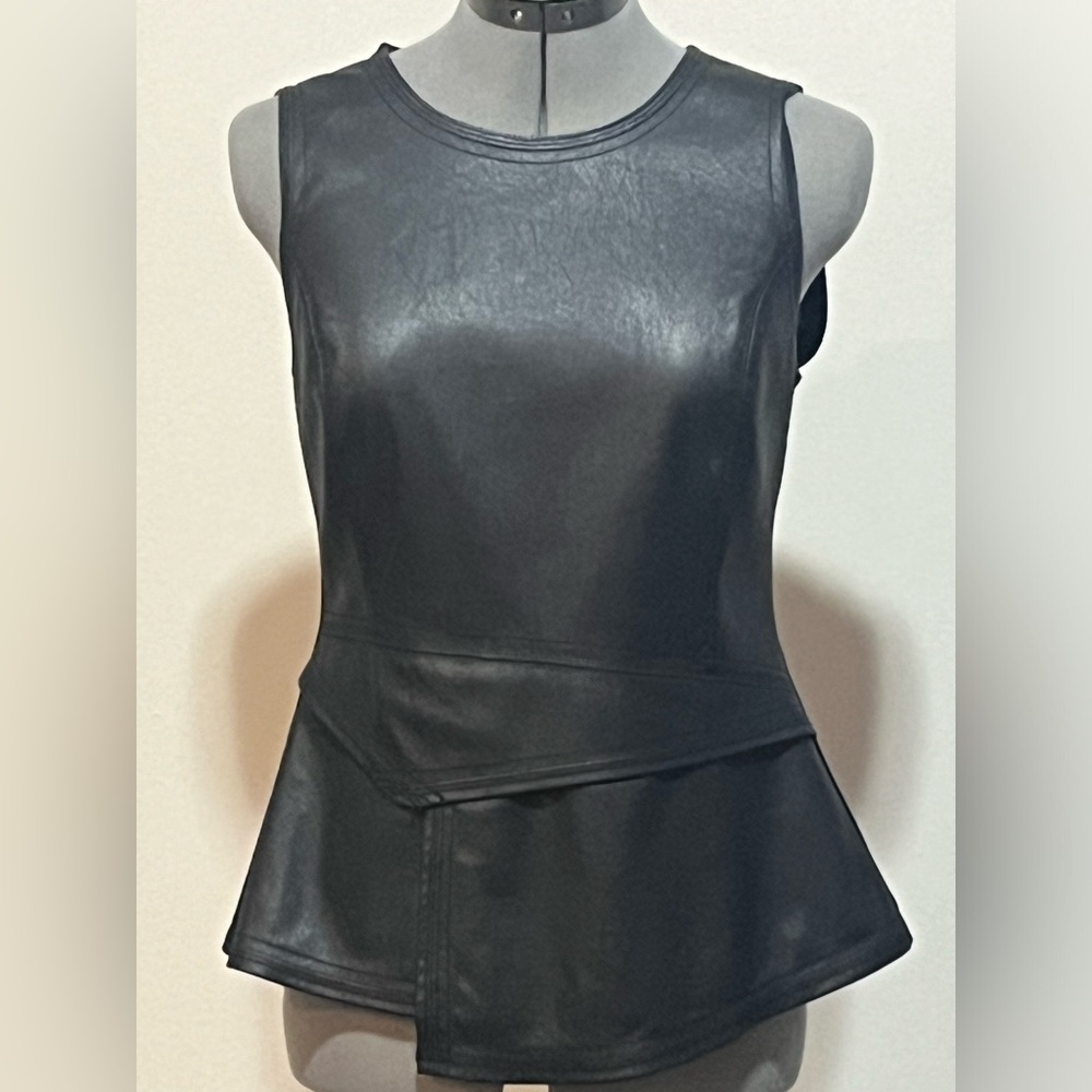 BCBGMaxAzria faux leather vest- M